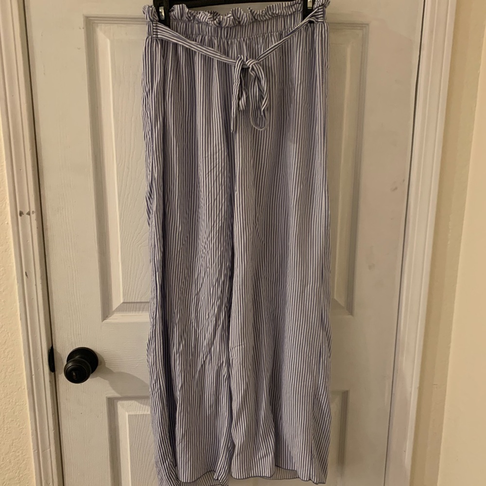 Stripe Pants with Tie